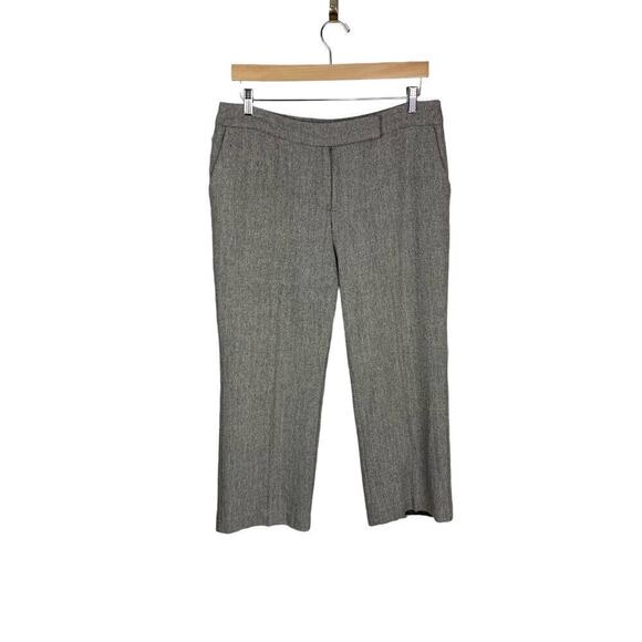 NY & Co Black & Tan Herringbone Tweed Wool Blend Cropped Trousers  Size 12 - Picture 3 of 9